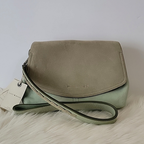 Lucky Brand Lyia leather crossbody bag in seagrass color NEW - Picture 14 of 15
